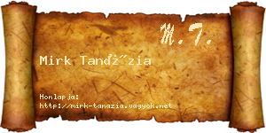 Mirk Tanázia névjegykártya